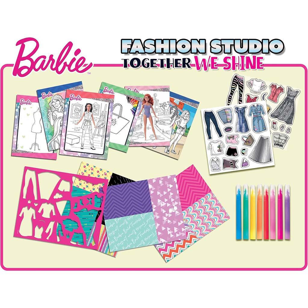 imagen de Barbie Juntos Brillamos set de colorear y vestir - Lisciani 2