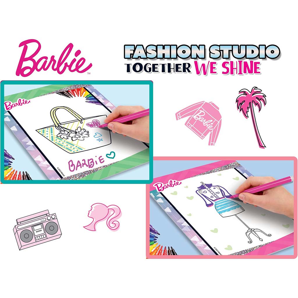imagen de Barbie Juntos Brillamos set de colorear y vestir - Lisciani 3