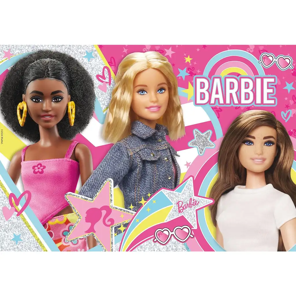 imagen de Barbie mejores amigas 108 piezas glitter puzzle 50x35cm - Lisciani 2