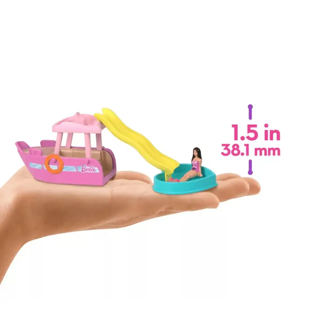 imagen de Barbie: Mini BarbieLand vehículos - Set del Sueño Barco - Mattel 4