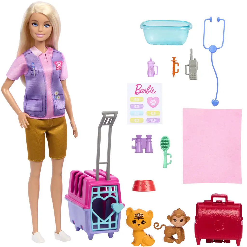imagen de Barbie: Muñeca de carrera de rescatista de animales con accesorios - Mattel 2