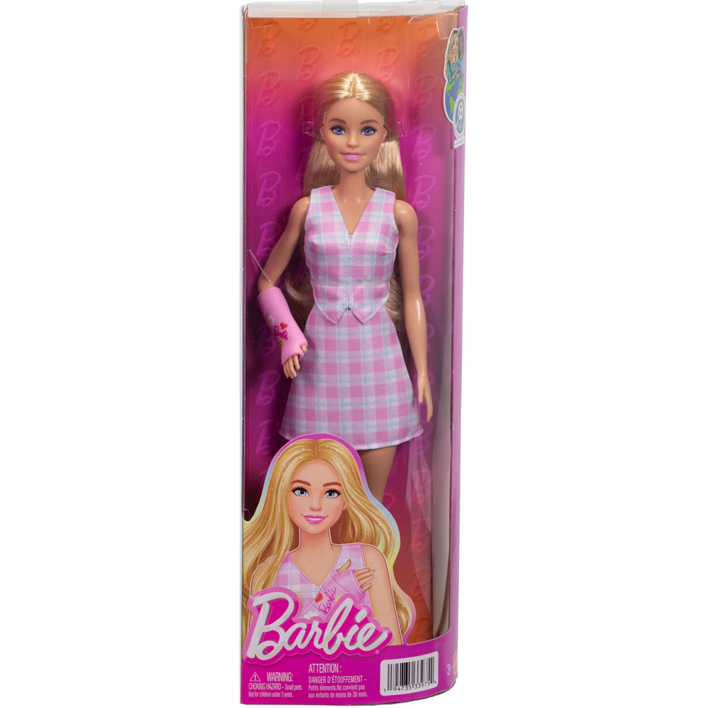 imagen de Barbie: Muñeca de moda Fashionista amigas en yeso con vestido a cuadros rosa – Mattel 1