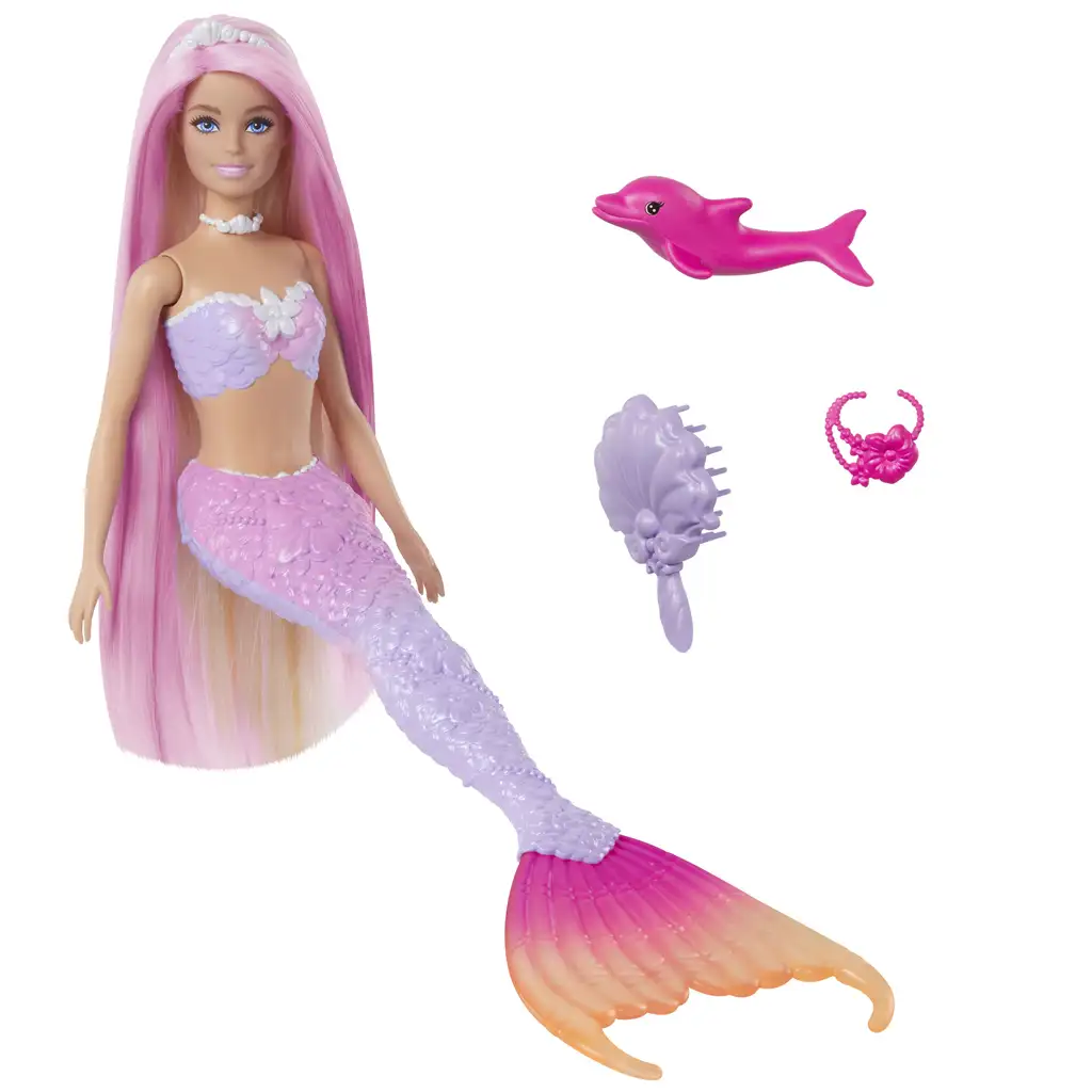 imagen de Barbie: Muñeca sirena que cambia de color con accesorios - Mattel 2
