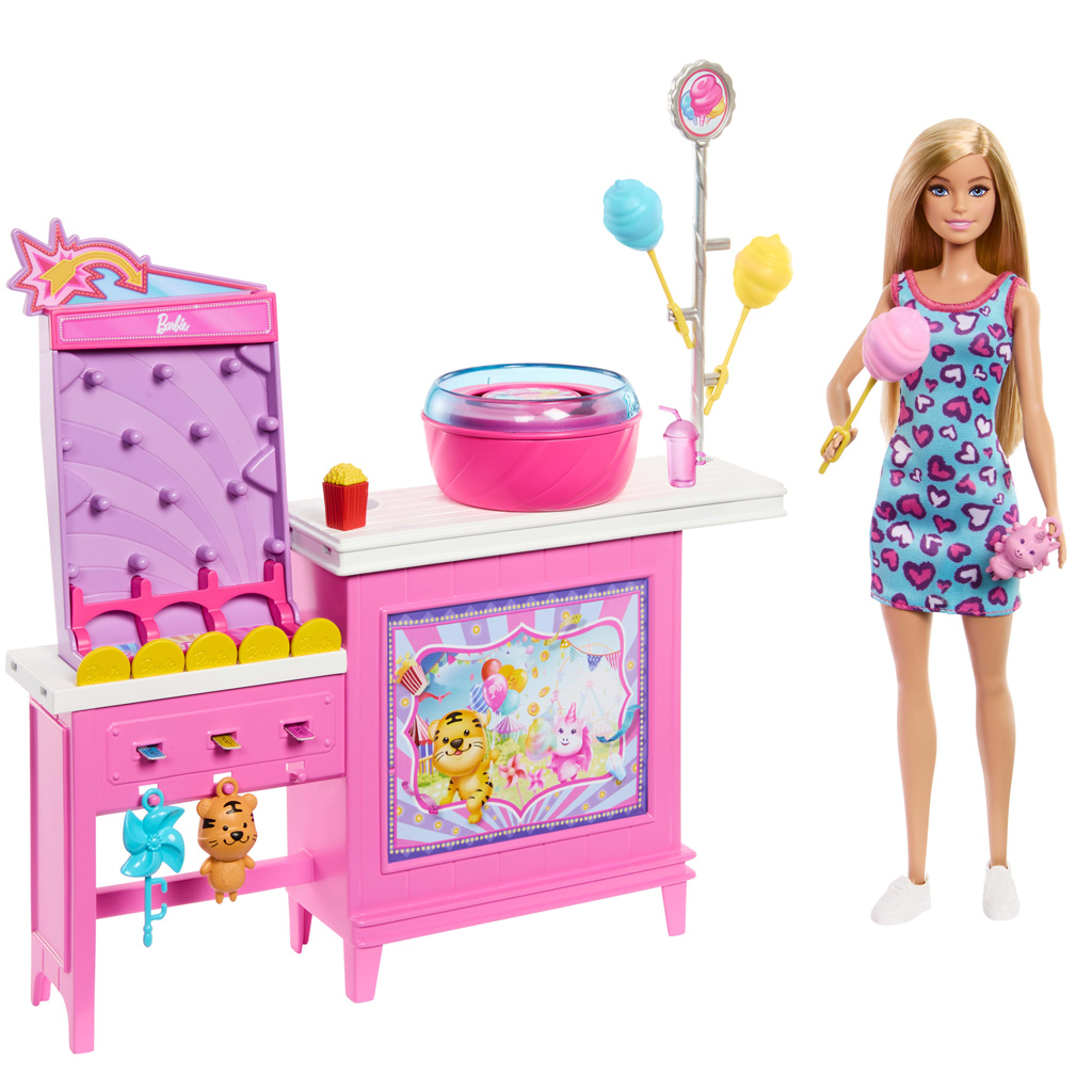 imagen de Barbie Mysteries: Beach Detectives - Puesto de algodón de azúcar con muñeca - Mattel 2