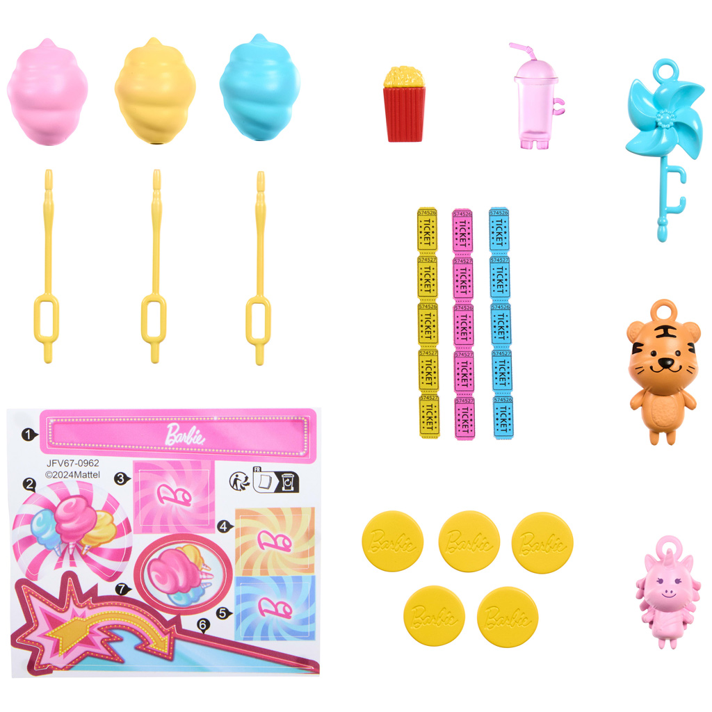 imagen de Barbie Mysteries: Beach Detectives - Puesto de algodón de azúcar con muñeca - Mattel 5