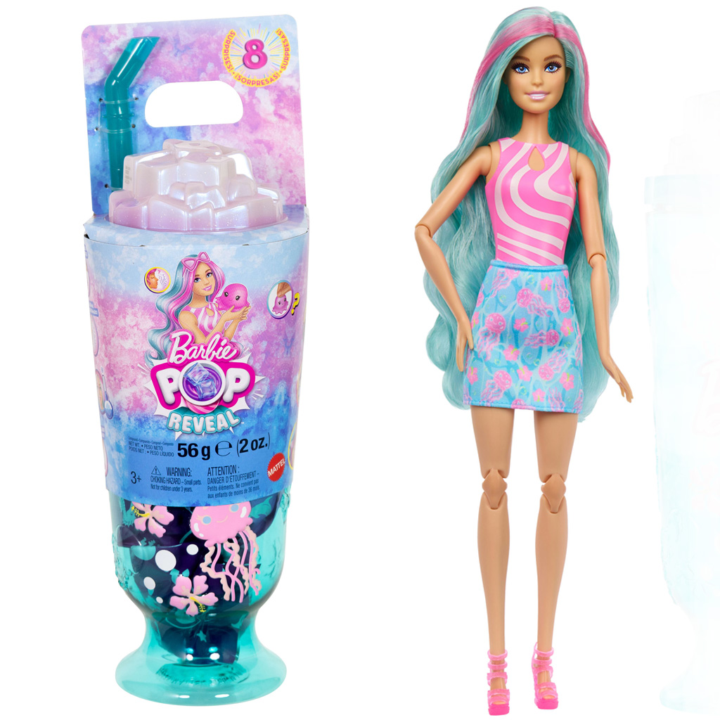 imagen de Barbie Reveal shaker aromático serie muñeca de cabello turquesa figura de medusa - Mattel 1