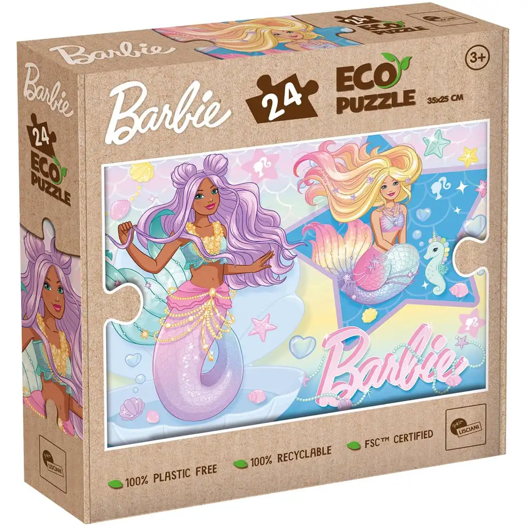 imagen de Barbie sirena amigas 24 piezas Eco mini puzzle 35x25cm - Lisciani 1