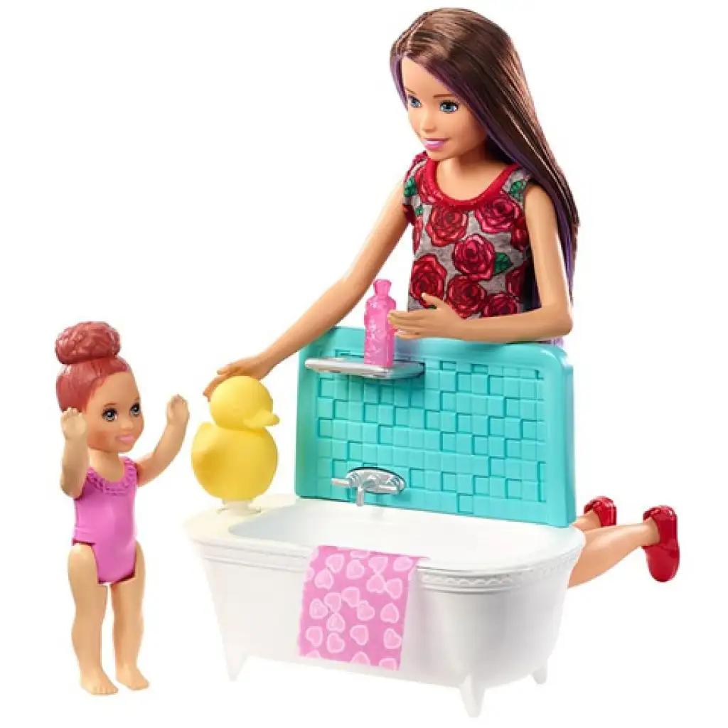 imagen de Barbie: Skipper niñera de baño set de juego - Mattel 2
