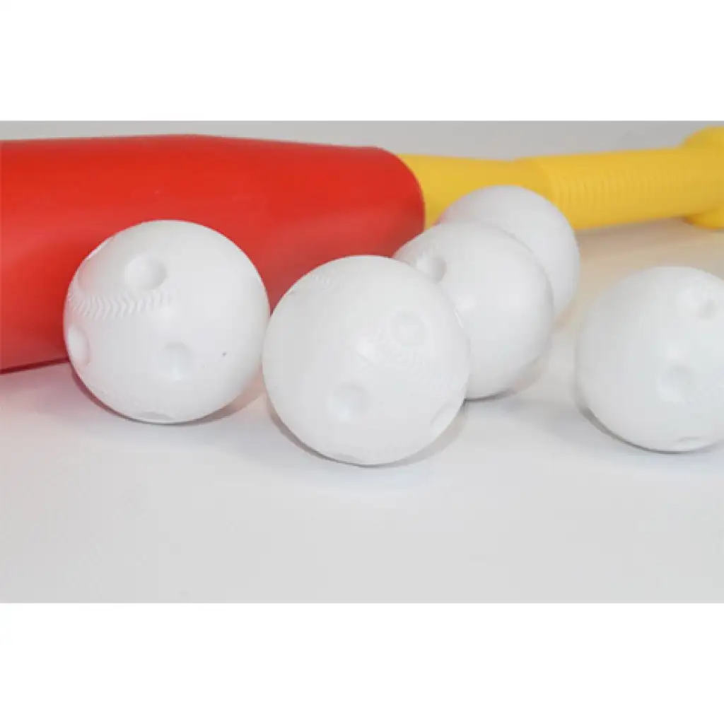 imagen de Bate de béisbol de plástico rojo con pelotas 56cm 4