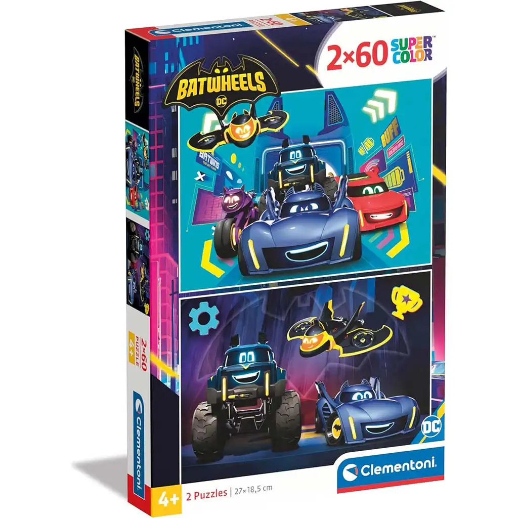 imagen de Batwheels 2x60 piezas Supercolor puzzle - Clementoni 1