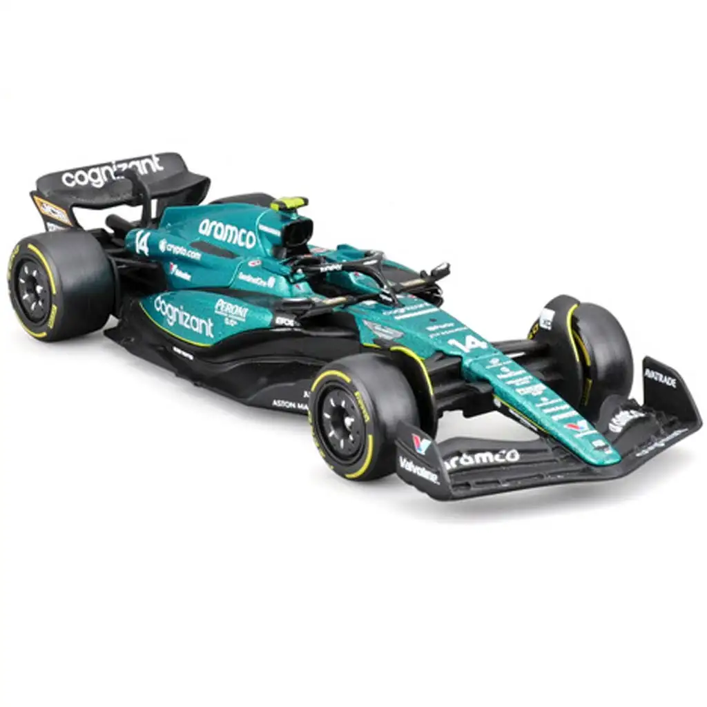 imagen de Bburago: Aston Martin AMR23 F1 coche de carreras modelo a escala 1/43 (Fernando Alonso #14) 2