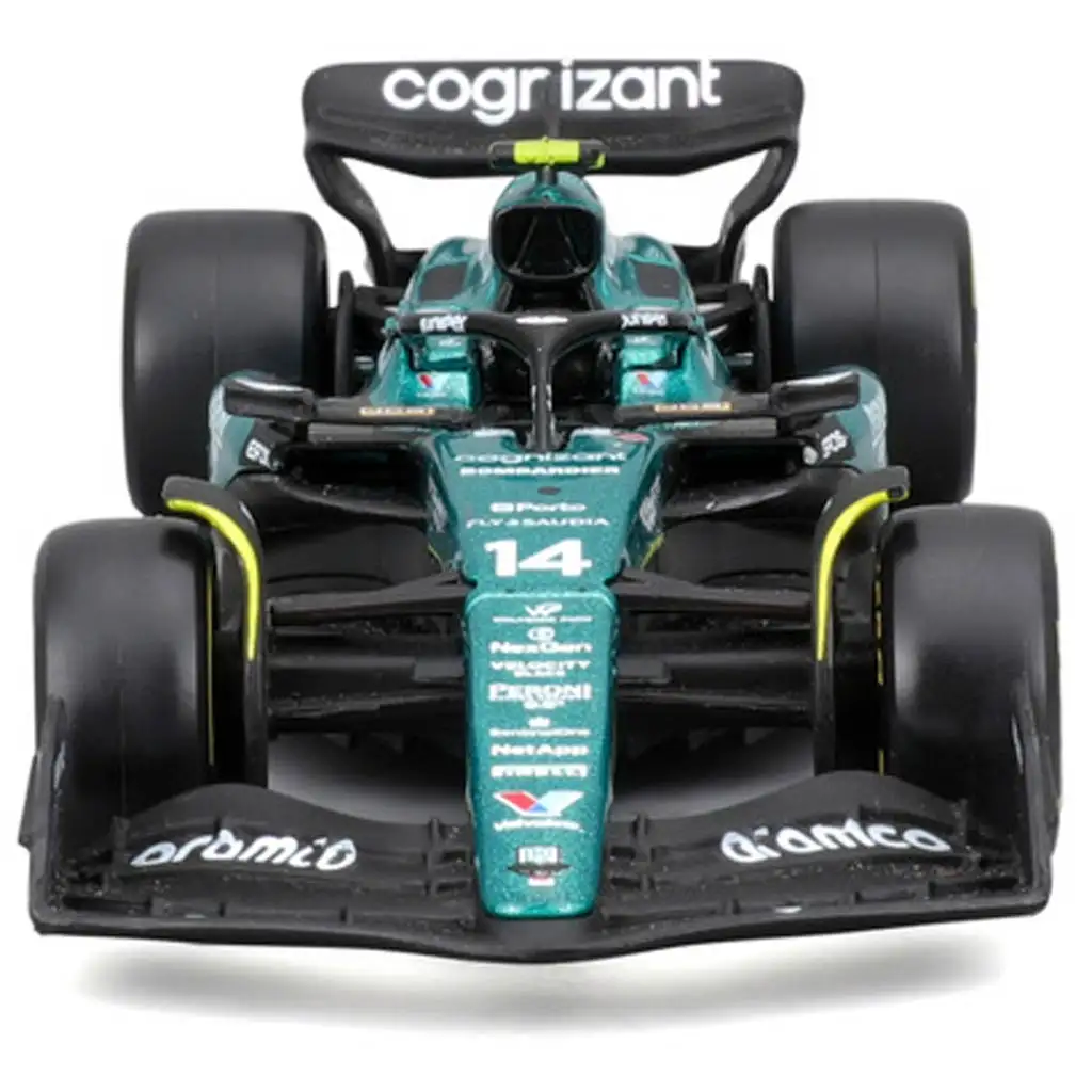 imagen de Bburago: Aston Martin AMR23 F1 coche de carreras modelo a escala 1/43 (Fernando Alonso #14) 3