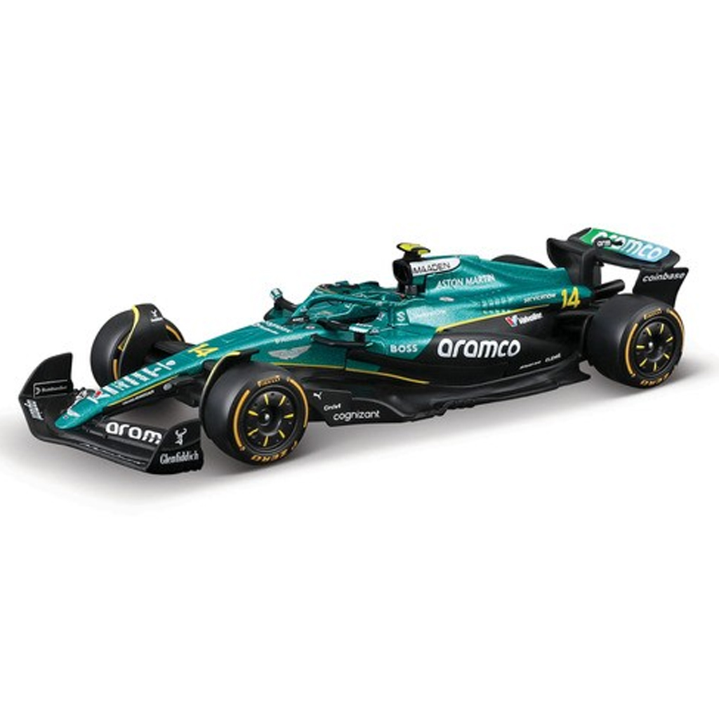 imagen de Bburago: Aston Martin AMR25 Alonso F1 coche de carreras modelo de metal 1/43 (Fernando Alonso #14) 1