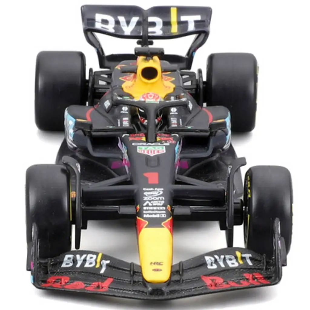 imagen de Bburago: Red Bull RB19 F1 coche de carreras modelo de metal 1/43 (Max Verstappen #1, edición especial Miami GP, con casco) 3