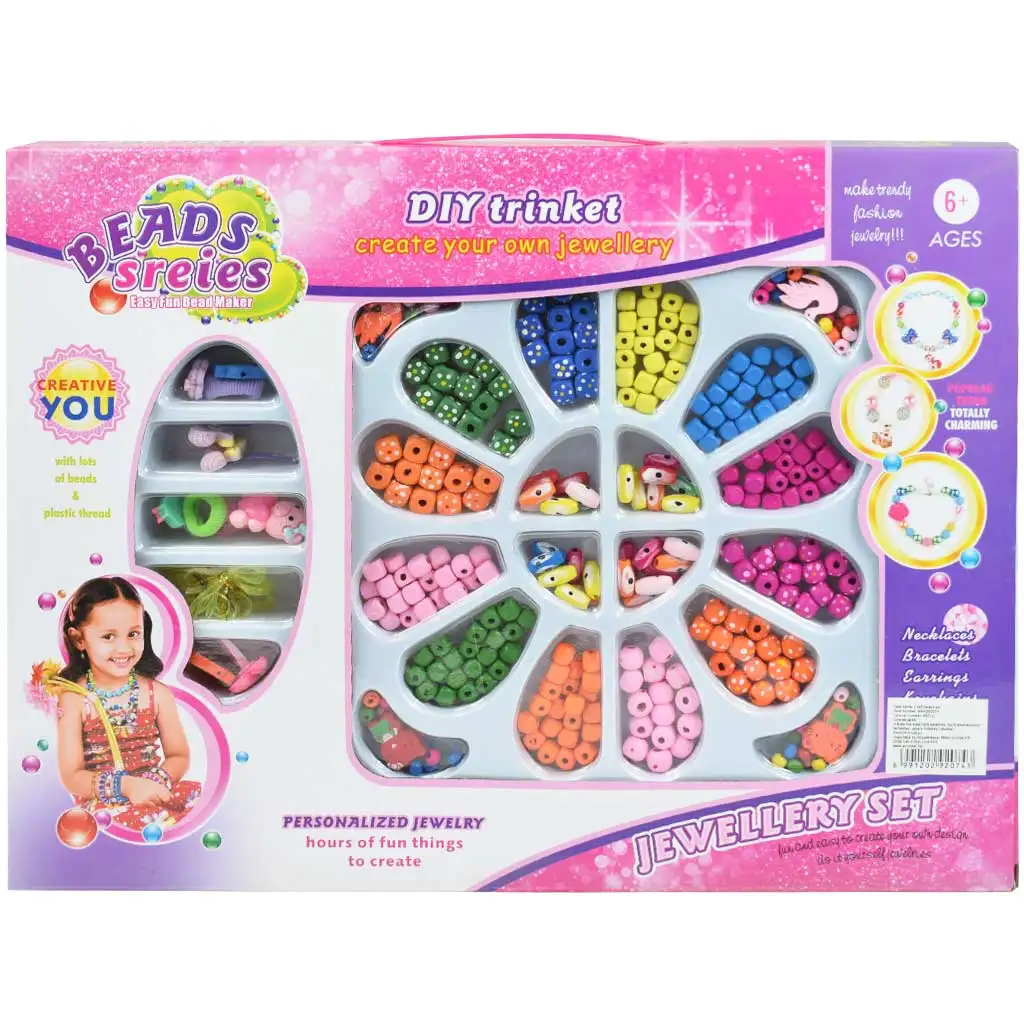imagen de Beads Series: Kit de creación de joyas con más de 200 cuentas cuadradas de colores 1