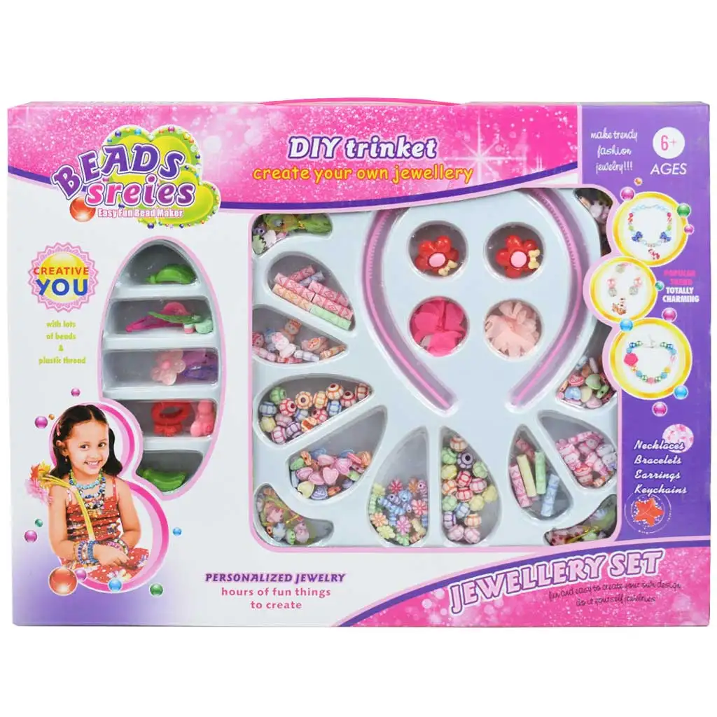 imagen de Beads Series: Set de creación de joyas con 200+ cuentas de colores y diadema 1