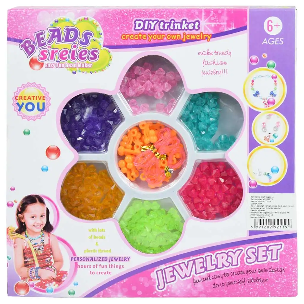 imagen de Beads Series: Set de creación de joyas con más de 100 cuentas de colores y transparentes 1