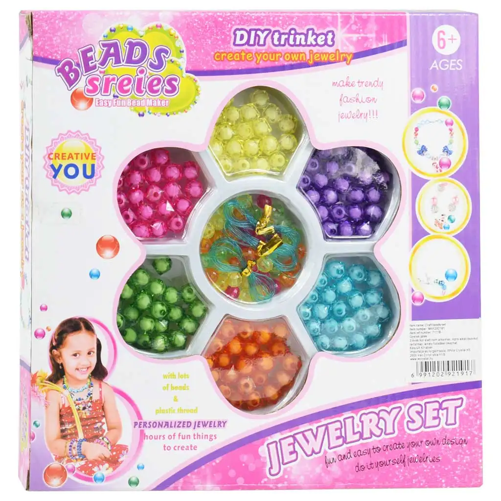 imagen de Beads Series: Set de cuentas para hacer joyas con 100+ cuentas de colores y brillantes 1