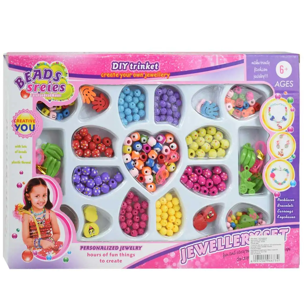 imagen de Beads Series: Set de joyería con 200+ cuentas de colores y medallas 1