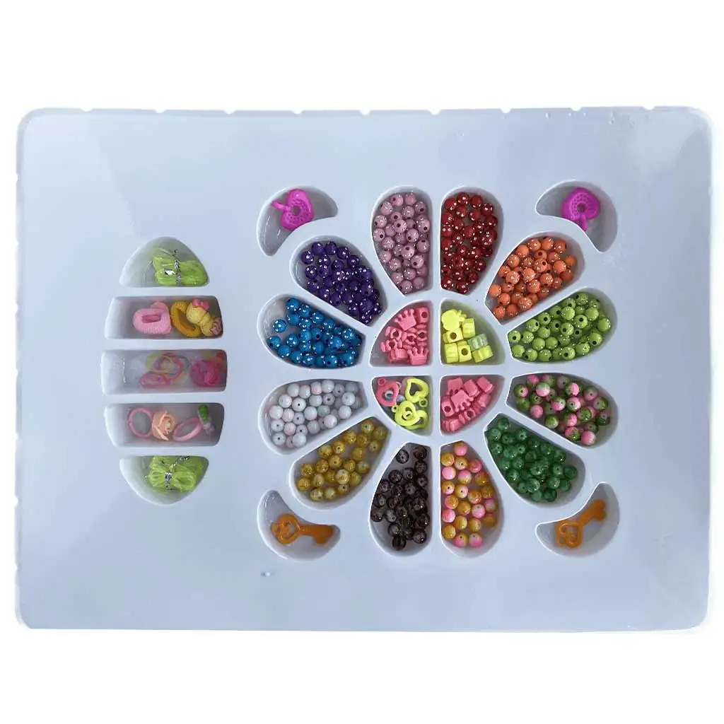 imagen de Beads Series: Set de joyería con cuentas, goma para el cabello y colgante con más de 200 cuentas 2
