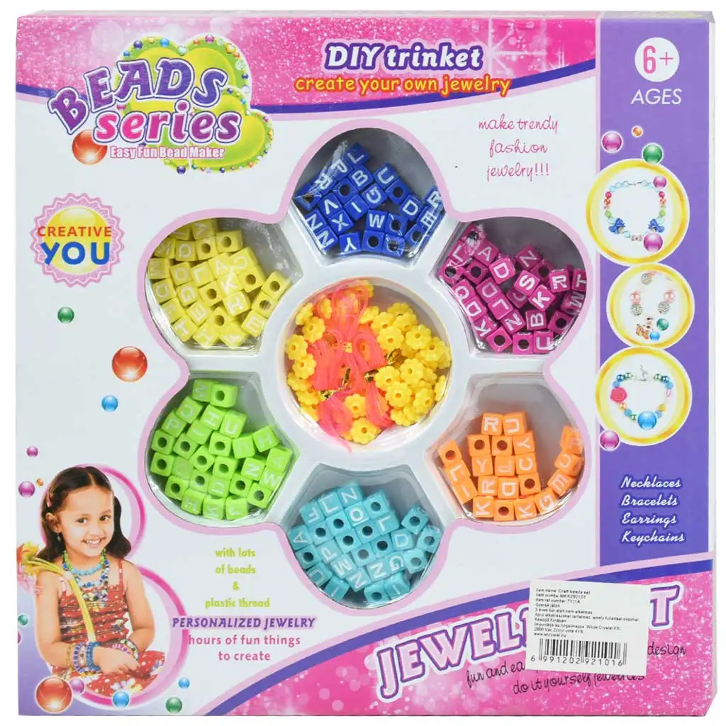 imagen de Beads Series: Set de joyería con más de 100 cuentas de letras de colores 1