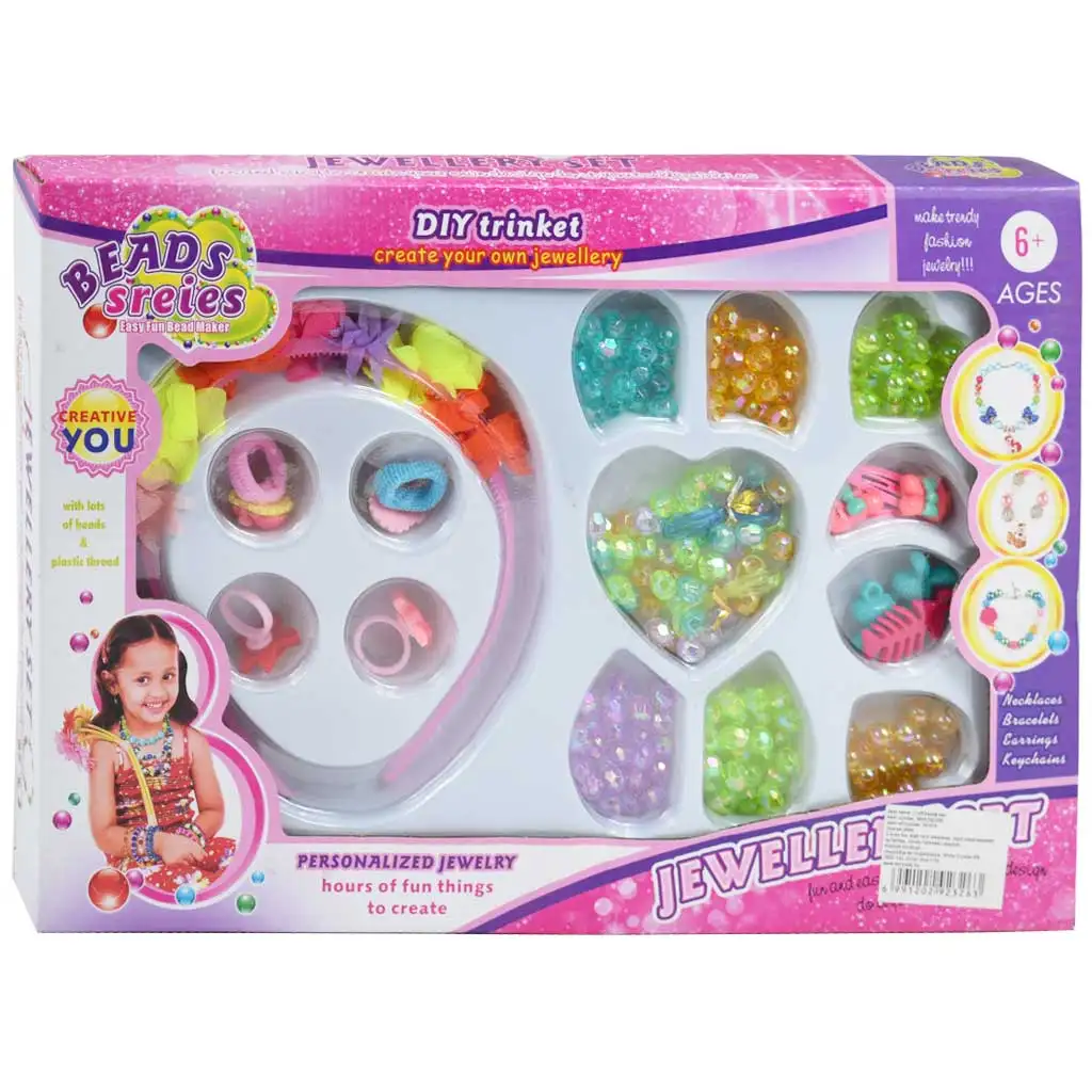 imagen de Beads Series: Set de joyería con más de 200 cuentas de colores y perlas brillantes 1
