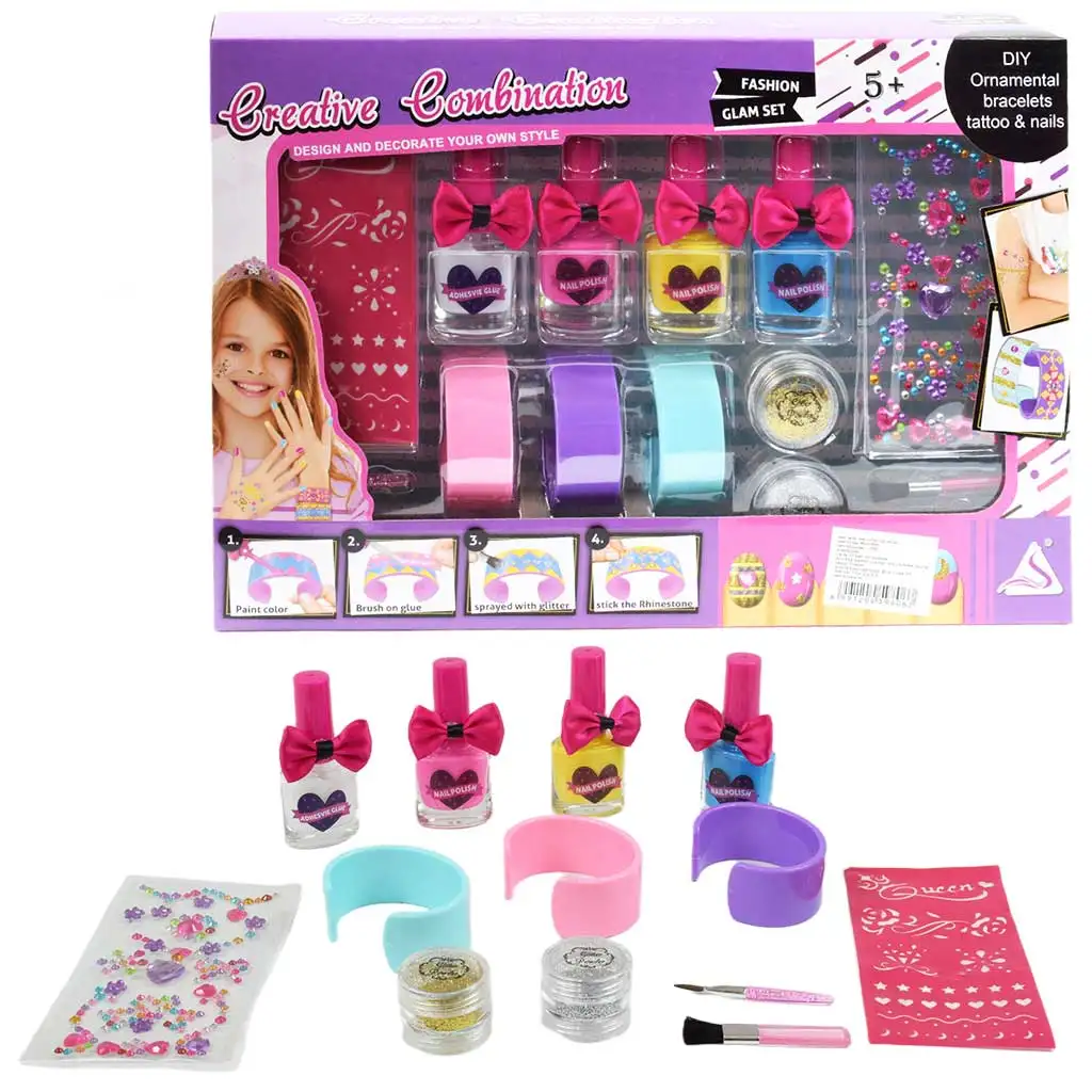 imagen de Beauty World: Estudio de decoración de uñas y tatuajes de brillo de 13 piezas 1