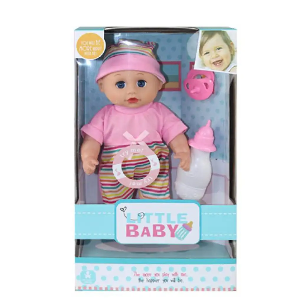imagen de Bebé con camiseta rosa y accesorios de 30cm 1