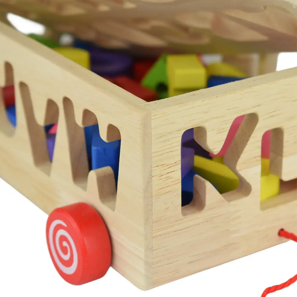 imagen de Beilaluna: Carrito de arrastre de formas de madera con letras 8