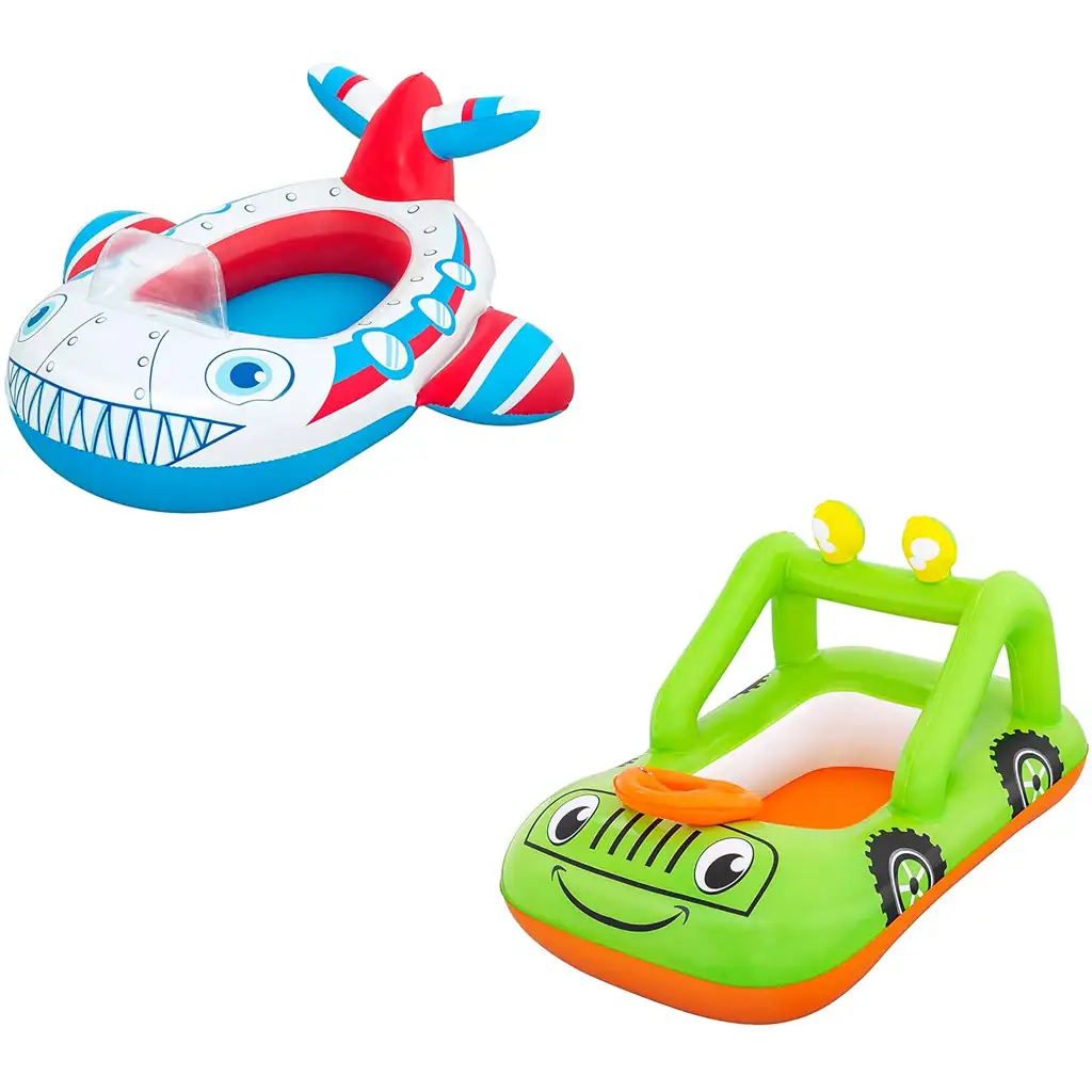 imagen de Bestway: Barco inflable para bebés en forma de coche o tiburón en dos versiones 92x61cm 1ud 1