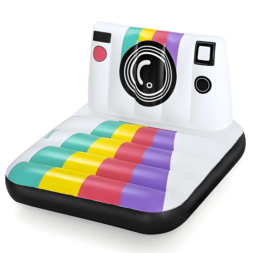 imagen de Bestway: Colchoneta de goma en forma de cámara polaroid arcoíris 127x102cm 1