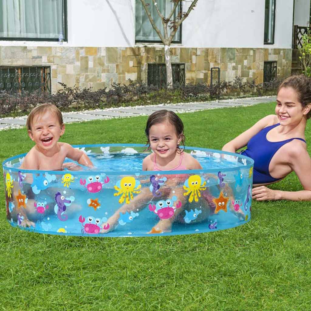 imagen de Bestway: Fill 'N Fun Sparkling Sea piscina inflable de pared rígida con animales marinos, Ø 122 x 25 cm 2