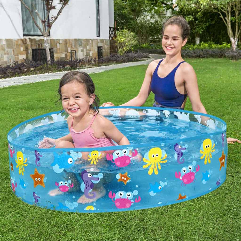 imagen de Bestway: Fill 'N Fun Sparkling Sea piscina inflable de pared rígida con animales marinos, Ø 122 x 25 cm 3