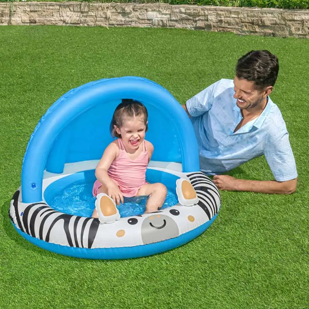 imagen de Bestway: Safari Sun™ piscina de chapoteo con diseño de cebra y techo protector solar Ø 97 x 66 cm 2