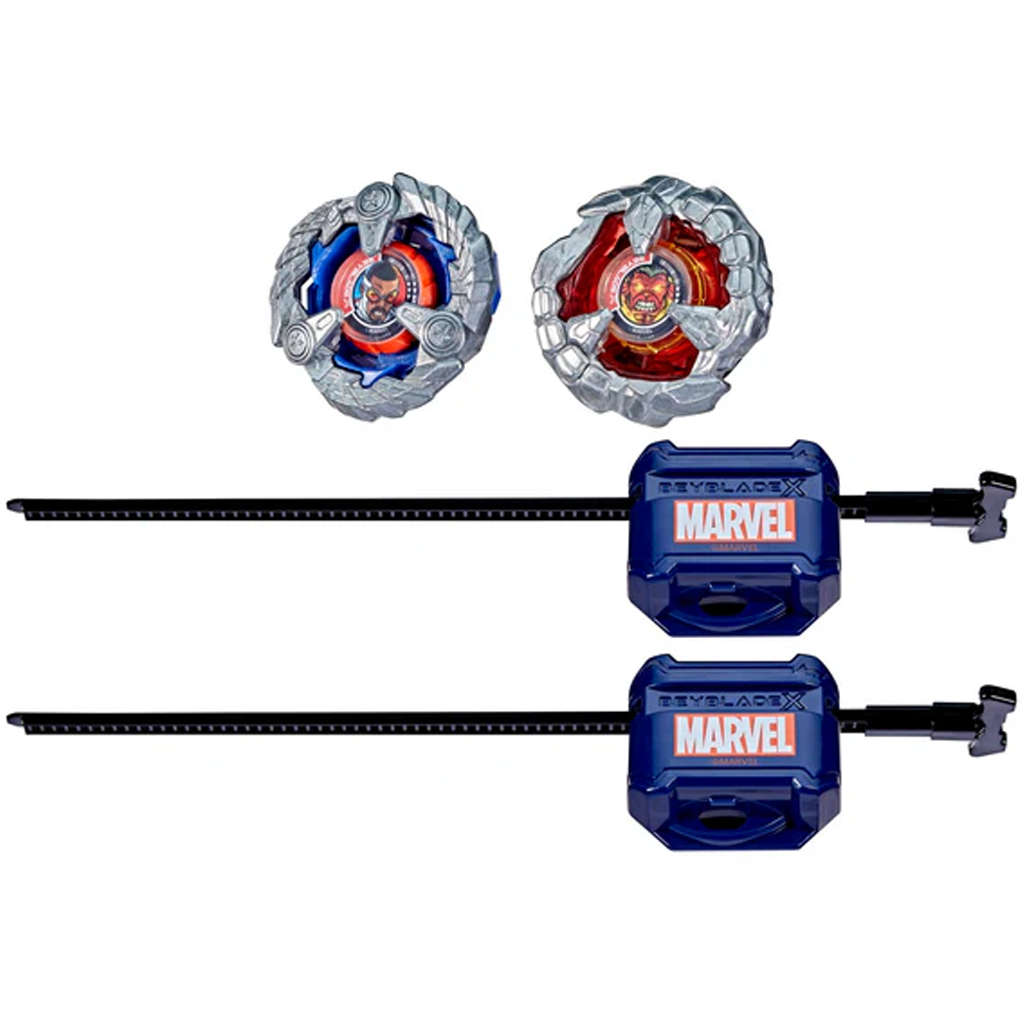 imagen de Beyblade X Marvel Colaboración Capitán América vs Hulk Rojo peonza set – Hasbro 2