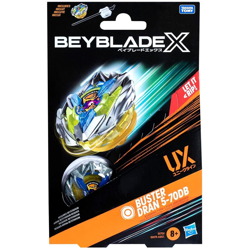 imagen de Beyblade X Paquete de inicio: Buster Dran 5-70DB peonza de inicio - Hasbro 1