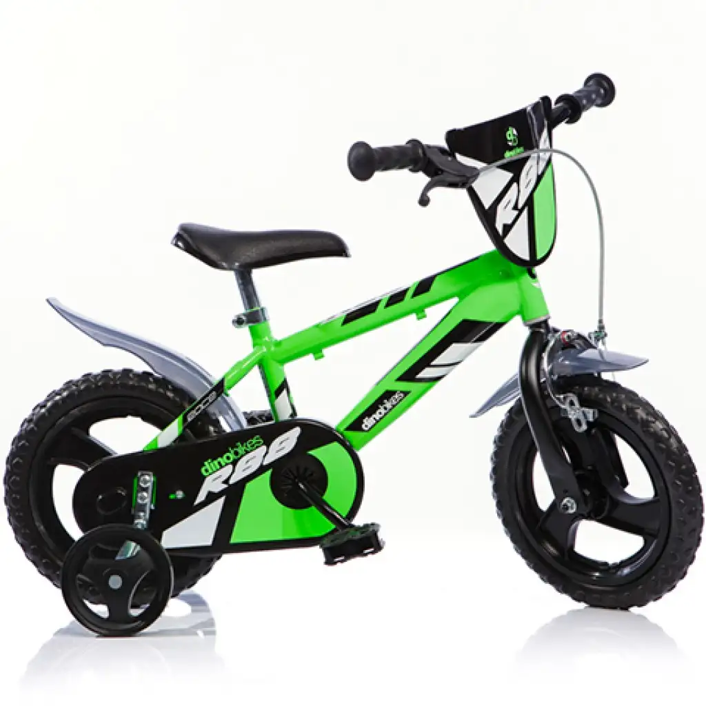 imagen de Bicicleta de montaña R88 verde-negra para niños tamaño 12 - Dino Bikes 1