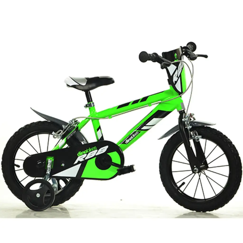 imagen de Bicicleta de montaña R88 verde-negra para niños tamaño 14 - bicicleta Dino Bikes 1