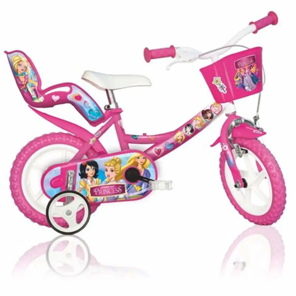 imagen de Bicicleta de niña rosa de princesa tamaño 12 - bicicleta Dino Bikes 1