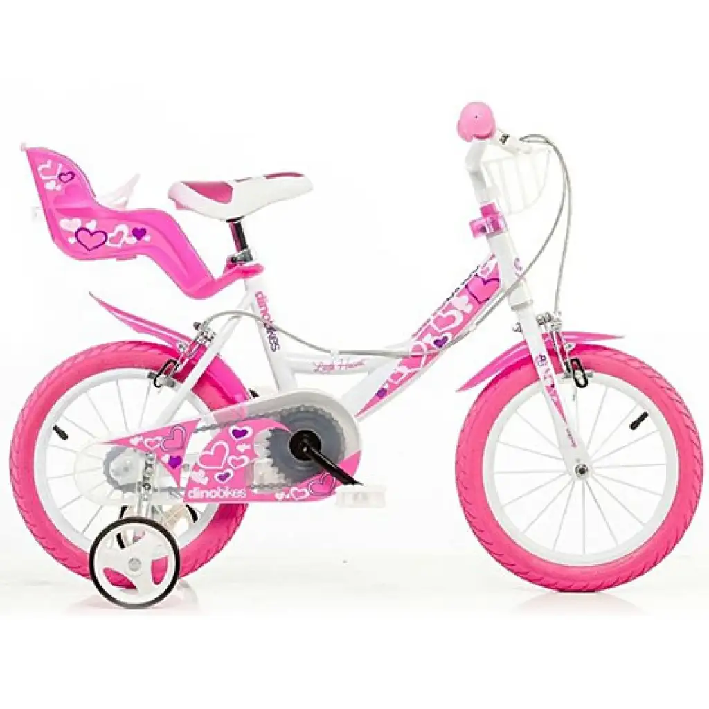 imagen de Bicicleta infantil con corazones tamaño 14 - bicicleta Dino Bikes 1