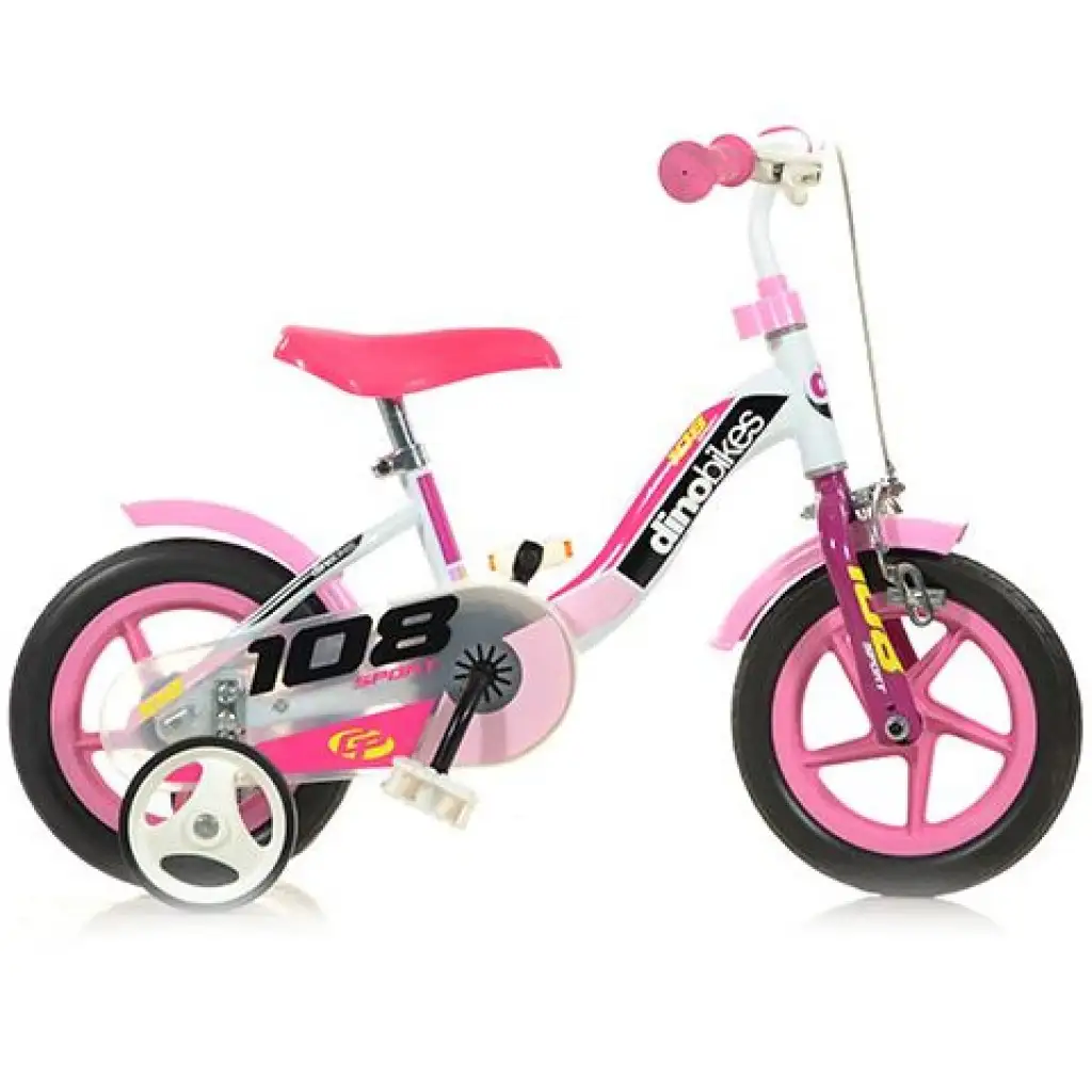 imagen de Bicicleta infantil Dino Sport 108 rosa-blanco de 10 pulgadas - bicicleta Dino Bikes 1
