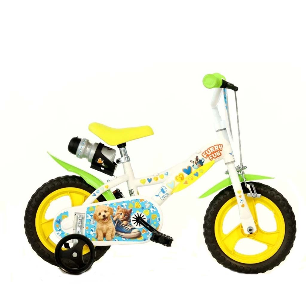 imagen de Bicicleta infantil Furry Fun de perros y gatos en tamaño 12 - bicicleta Dino Bikes 1