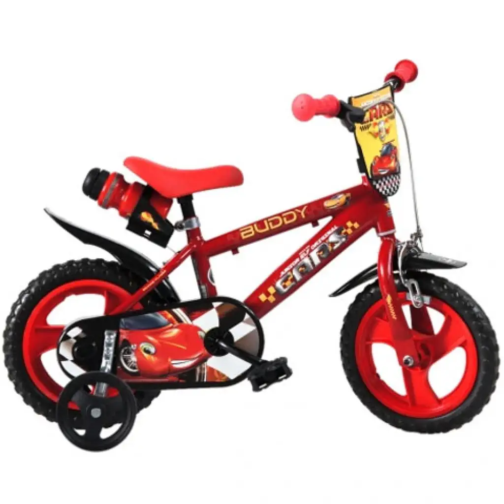 imagen de Bicicleta infantil roja Cars de tamaño 12 - bicicleta Dino Bikes 1
