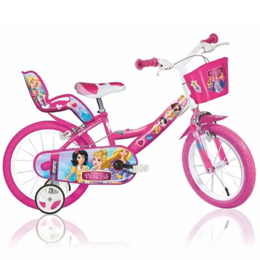 imagen de Bicicleta infantil rosa princesa de 16 pulgadas - Dino Bikes 1