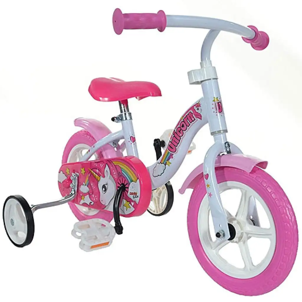 imagen de Bicicleta infantil unicornio rosa-blanco tamaño 10 - bicicleta Dino bikes 2