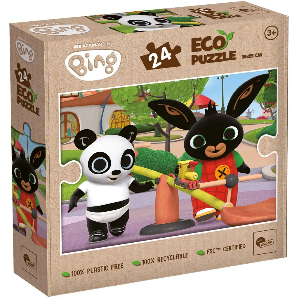 imagen de Bing y Pando en el parque infantil 24 piezas Eco mini puzzle 35x25cm - Lisciani 1
