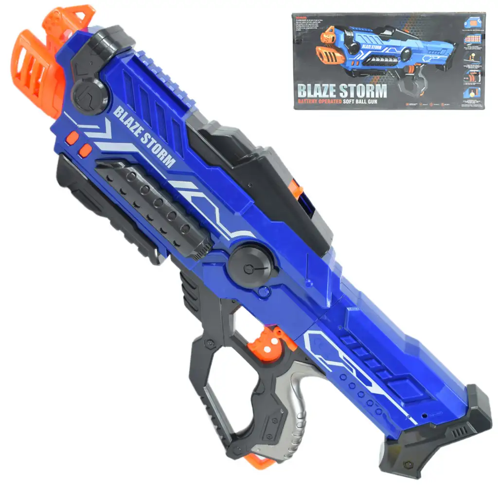 imagen de Blaze Storm: Gigante arma eléctrica de dardos de esponja con balas 55x23cm 1