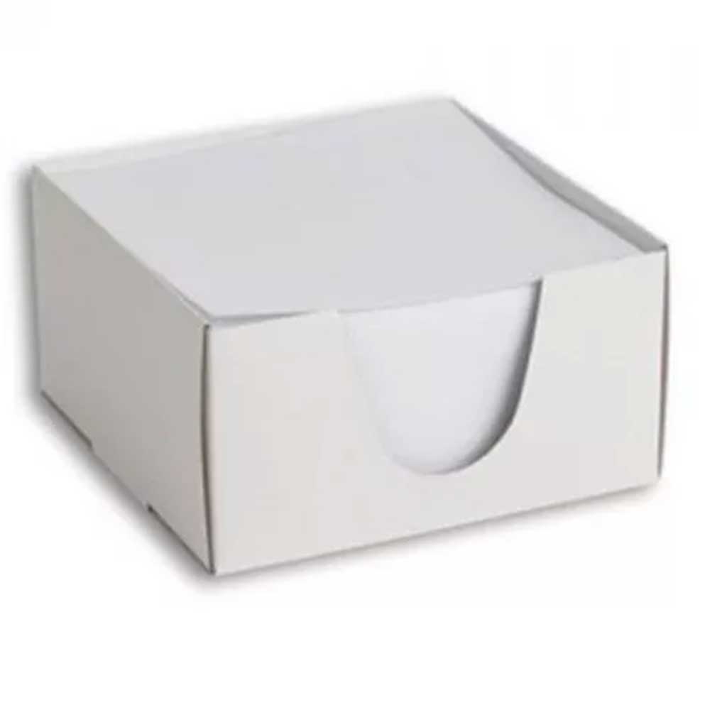imagen de Bloc de notas en forma de cubo 9x9x5cm de 500 hojas en caja blanca 1
