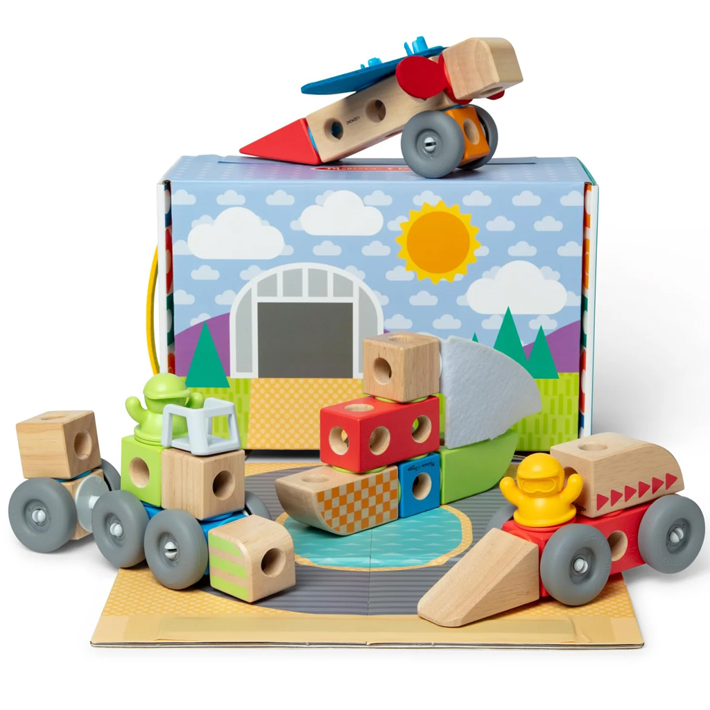 imagen de Blockables: Vehículos juego de construcción de madera - Melissa & Doug 2