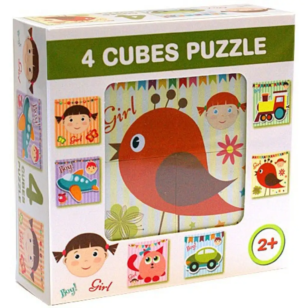 imagen de Bloques de cuentos con diseño de niño y niña 4 piezas 1